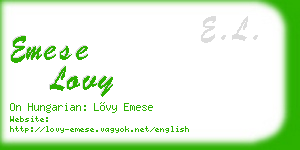 emese lovy business card